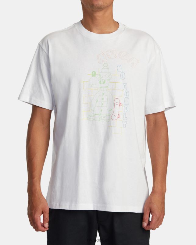 Clothing V84B98 white RVCA Men No Comply Tee