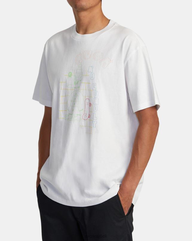 Clothing V84B98 white RVCA Men No Comply Tee