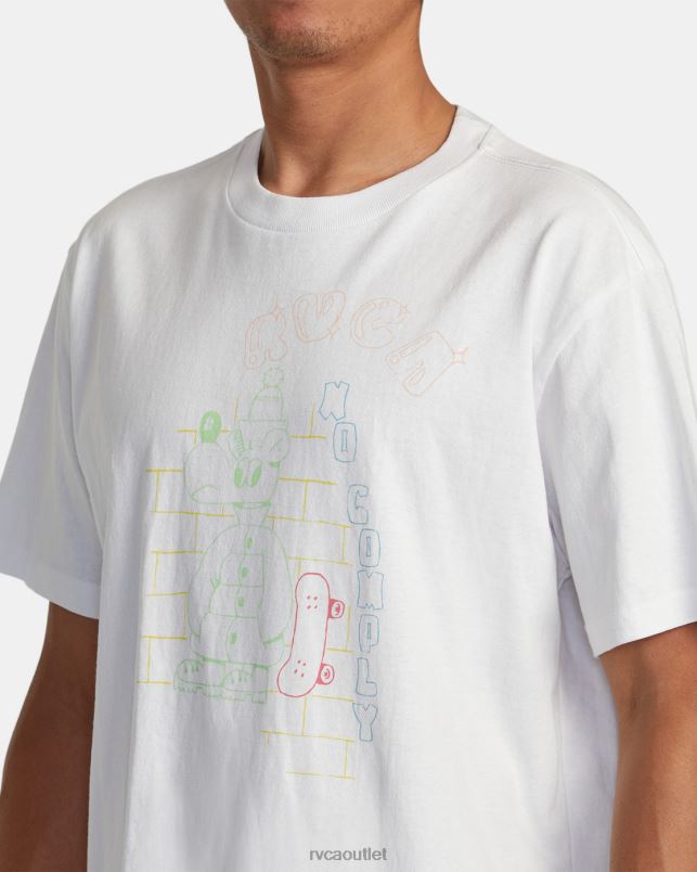Clothing V84B98 white RVCA Men No Comply Tee