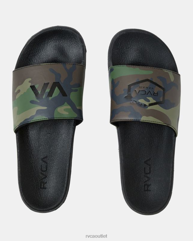 Shoes V84B670 black RVCA Unisex Island Hex Slides