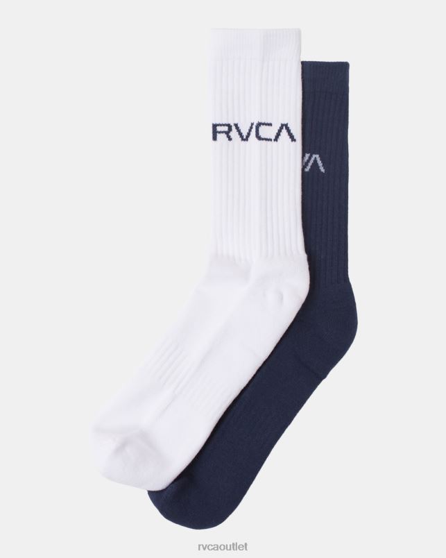 Accessories V84B650 navy RVCA Unisex 2 Pack Basic Logo Crew Socks