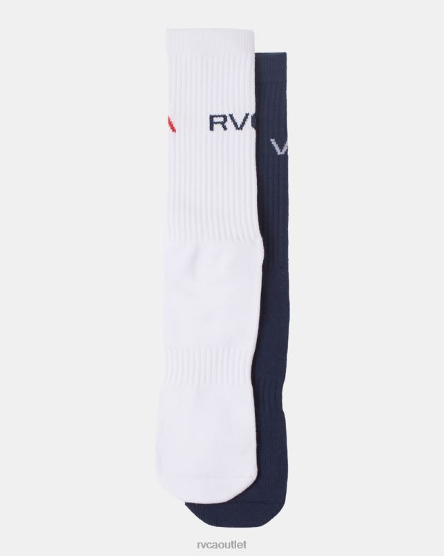 Accessories V84B650 navy RVCA Unisex 2 Pack Basic Logo Crew Socks