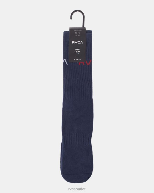 Accessories V84B650 navy RVCA Unisex 2 Pack Basic Logo Crew Socks
