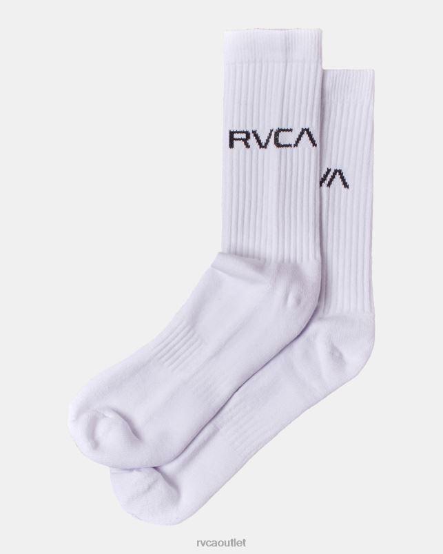 Accessories V84B652 white RVCA Unisex 2 Pack Basic Logo Crew Socks