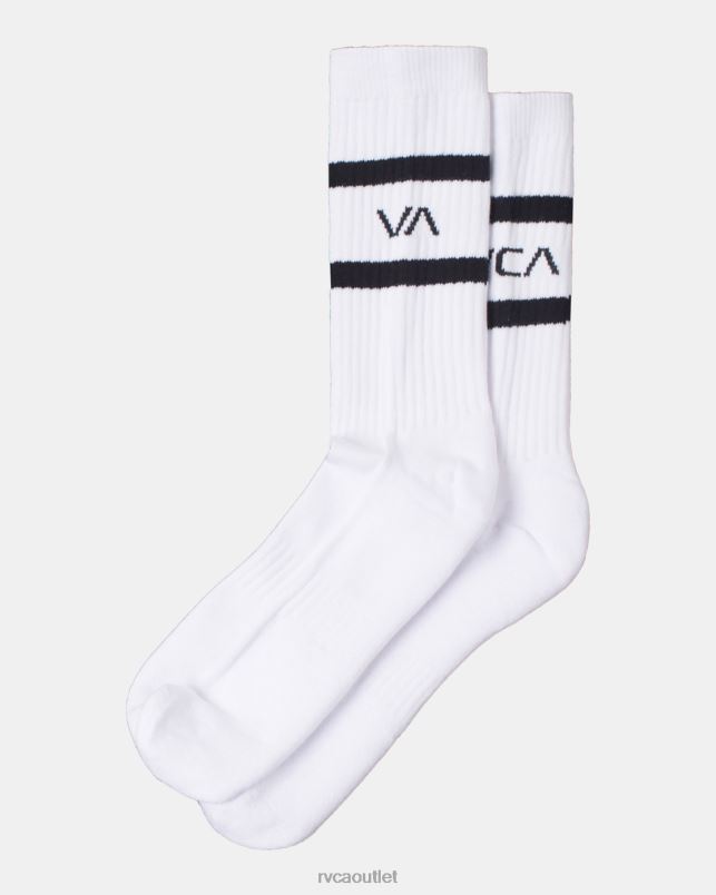 Accessories V84B655 white RVCA Unisex 2 Pack Striped Crew Socks