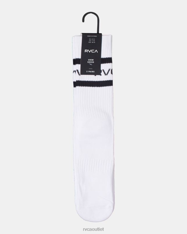 Accessories V84B655 white RVCA Unisex 2 Pack Striped Crew Socks