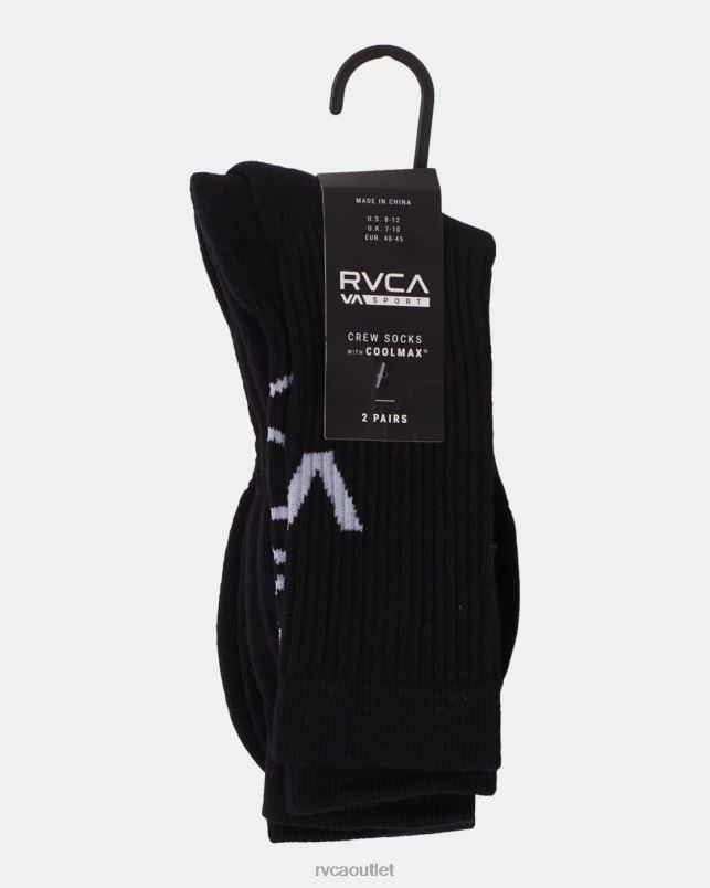 Accessories V84B657 black RVCA Unisex 2 Pack Sport Vent Cushion Crew Socks
