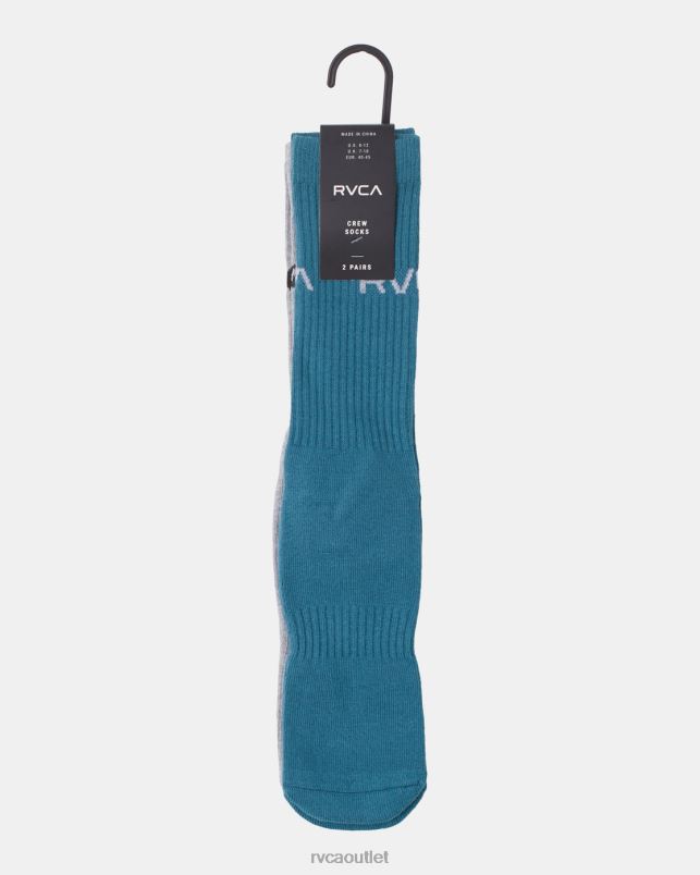 Accessories V84B660 blue RVCA Unisex 2 Pack Basic Logo Crew Socks