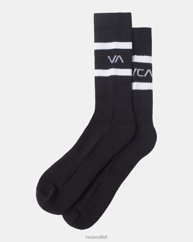 Accessories V84B674 black RVCA Unisex 2 Pack Striped Crew Socks