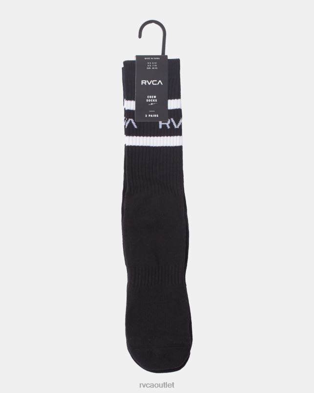 Accessories V84B674 black RVCA Unisex 2 Pack Striped Crew Socks