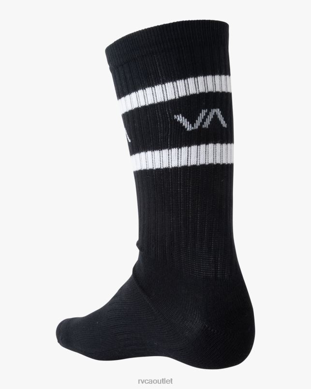 Accessories V84B674 black RVCA Unisex 2 Pack Striped Crew Socks