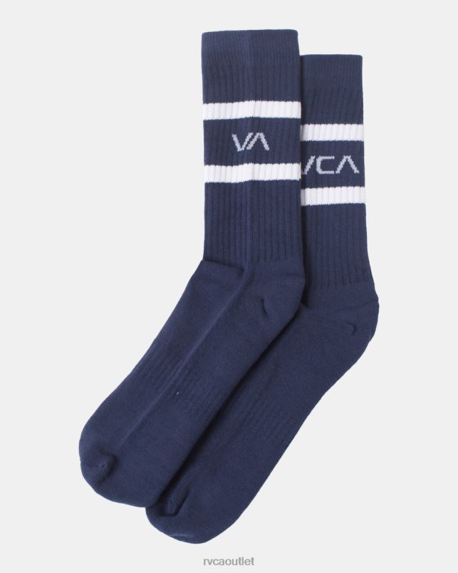 Accessories V84B698 denim RVCA Unisex 2 Pack Striped Crew Socks