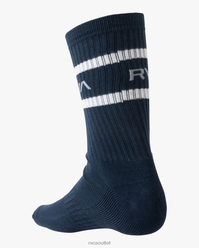 Accessories V84B698 denim RVCA Unisex 2 Pack Striped Crew Socks