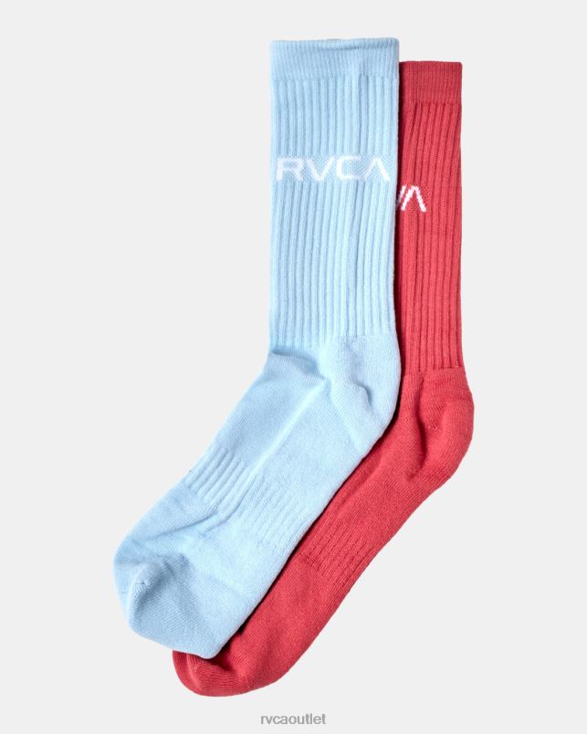 Accessories V84B703 pink RVCA Unisex 2 Pack Basic Logo Crew Socks