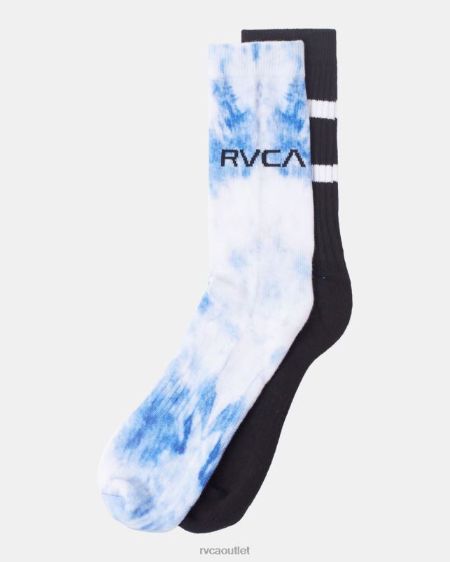 Accessories V84B729 blue RVCA Unisex 2 Pack Tie-Dye Crew Socks