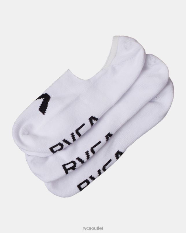 Accessories V84B789 white RVCA Unisex 3 Pack Logo No-Show Socks