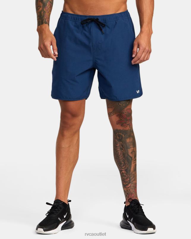 Clothing V84B1004 army blue RVCA Men Yogger Hybrid Elastic Waist Athletic Shorts 17