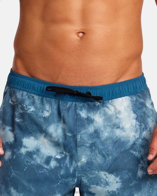 Clothing V84B20 teal tie dye RVCA Men Yogger Hybrid Elastic Waist Athletic Shorts 17