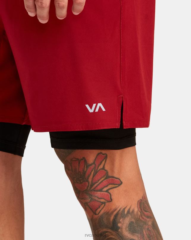 Clothing V84B220 cardinal RVCA Men Yogger Train 2-In-1 Elastic Waist Workout Shorts 17