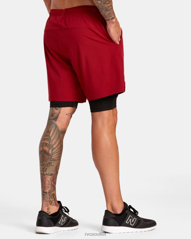 Clothing V84B220 cardinal RVCA Men Yogger Train 2-In-1 Elastic Waist Workout Shorts 17