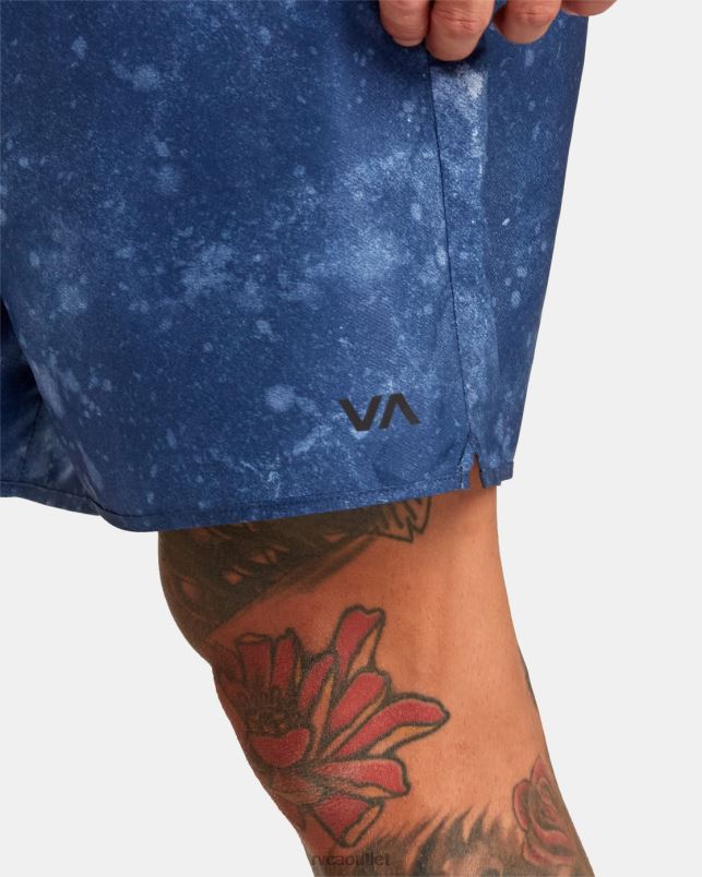 Clothing V84B238 indigo tie dye RVCA Men Yogger IV Elastic Waist Shorts 17