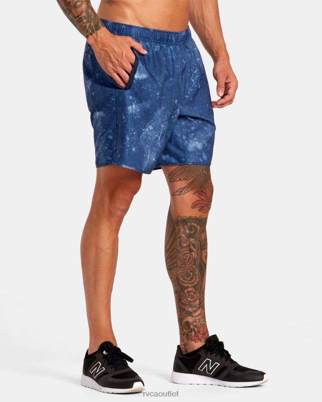 Clothing V84B238 indigo tie dye RVCA Men Yogger IV Elastic Waist Shorts 17