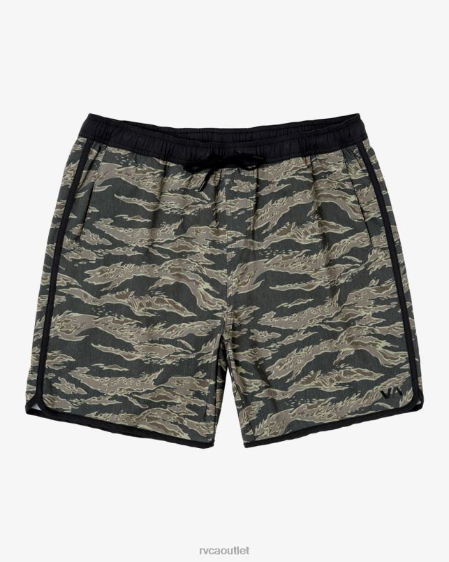 Clothing V84B285 tiger camo RVCA Men Yogger Hybrid Elastic Waist Athletic Shorts 17