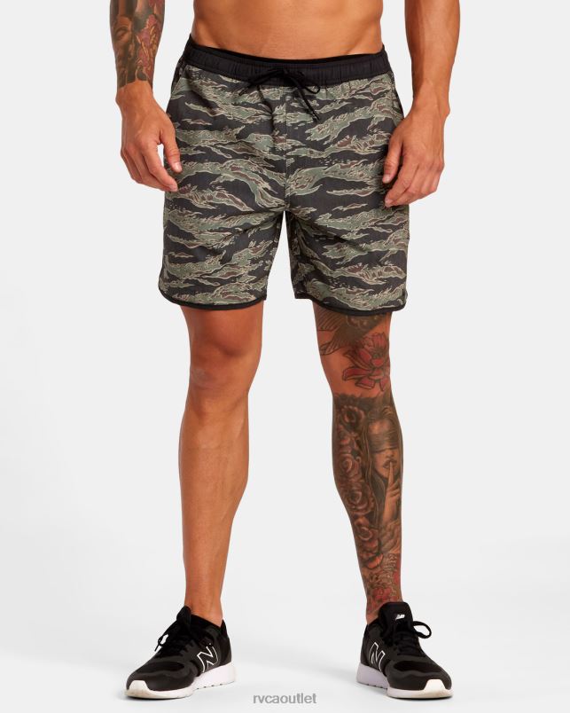 Clothing V84B285 tiger camo RVCA Men Yogger Hybrid Elastic Waist Athletic Shorts 17