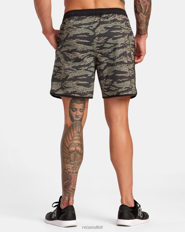Clothing V84B285 tiger camo RVCA Men Yogger Hybrid Elastic Waist Athletic Shorts 17