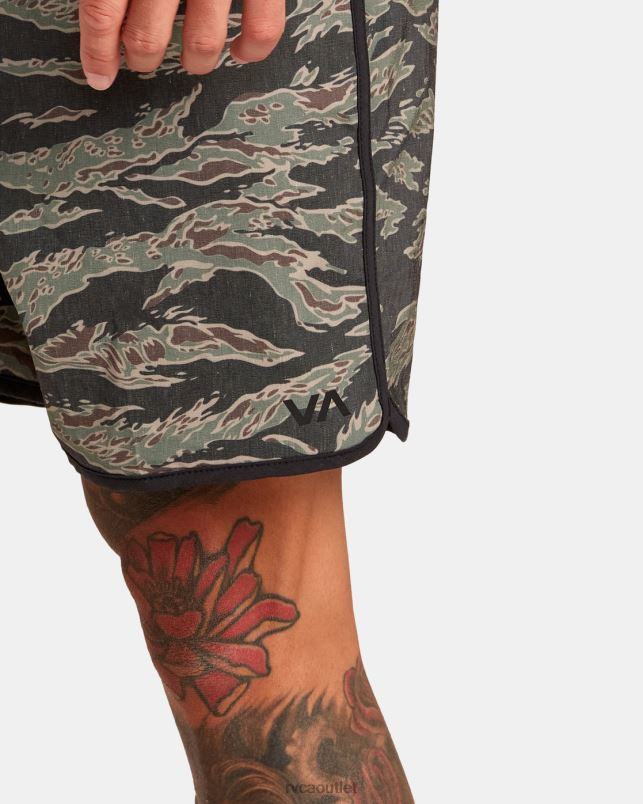 Clothing V84B285 tiger camo RVCA Men Yogger Hybrid Elastic Waist Athletic Shorts 17