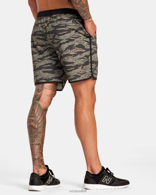 Clothing V84B285 tiger camo RVCA Men Yogger Hybrid Elastic Waist Athletic Shorts 17