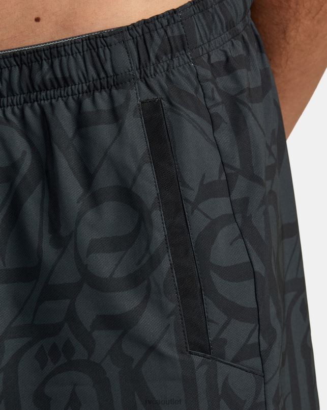 Clothing V84B319 black RVCA Men Thug Rose Yogger Stretch Performance Shorts