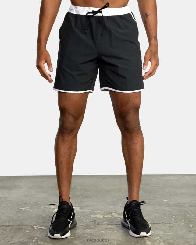 Clothing V84B706 black RVCA Men Yogger Hybrid Elastic Waist Athletic Shorts 17