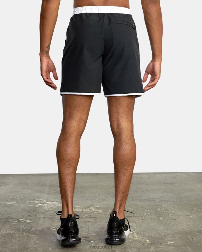 Clothing V84B706 black RVCA Men Yogger Hybrid Elastic Waist Athletic Shorts 17