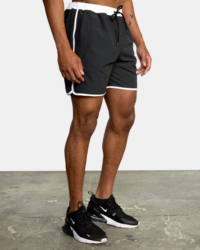 Clothing V84B706 black RVCA Men Yogger Hybrid Elastic Waist Athletic Shorts 17