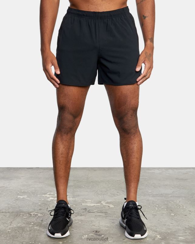Clothing V84B782 black RVCA Men Yogger Elastic Waist Running Shorts 15