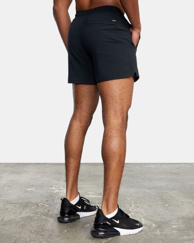 Clothing V84B782 black RVCA Men Yogger Elastic Waist Running Shorts 15