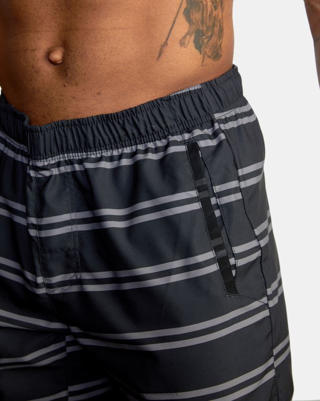 Clothing V84B855 black stripe RVCA Men Yogger IV Elastic Waist Shorts 17
