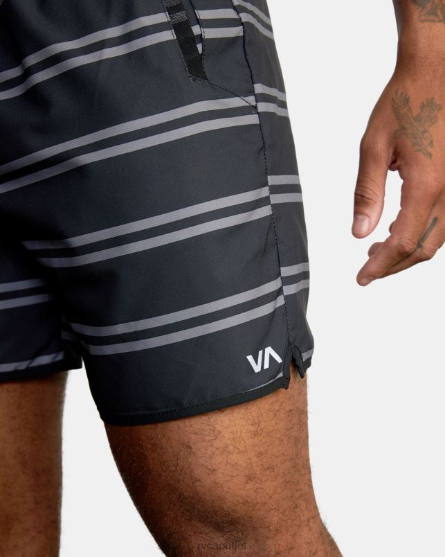 Clothing V84B855 black stripe RVCA Men Yogger IV Elastic Waist Shorts 17