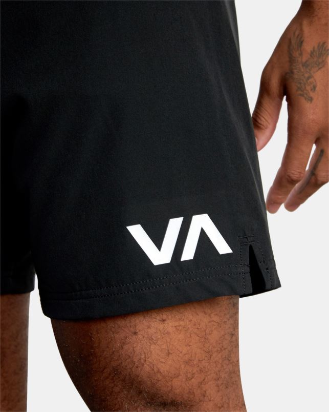 Clothing V84B856 black RVCA Men Fight Scrapper Elastic Waist Walkshorts 15