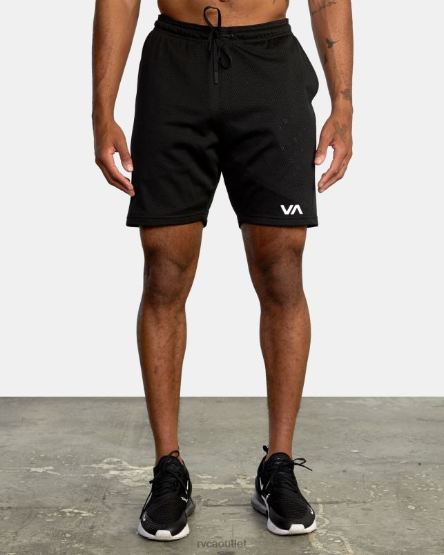 Clothing V84B919 black RVCA Men VA Mesh II Elastic Walkshorts 19