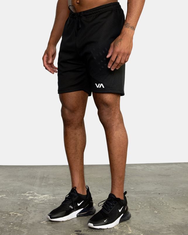 Clothing V84B919 black RVCA Men VA Mesh II Elastic Walkshorts 19