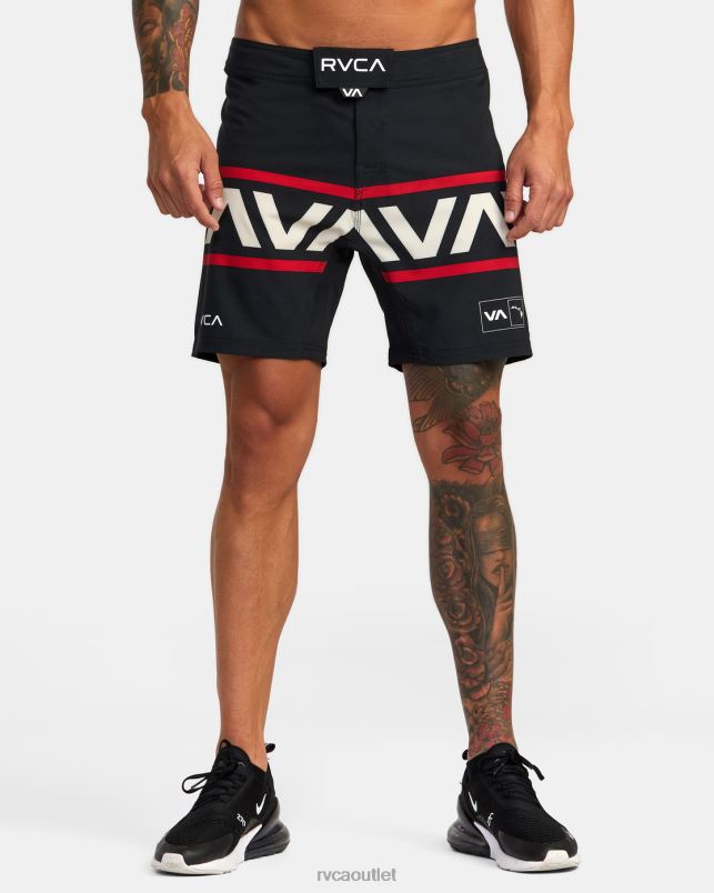 Clothing V84B983 black RVCA Men Hawaii Fight Scrapper 17 Technical Shorts