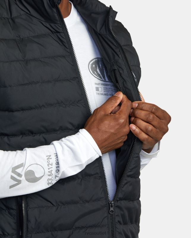 Clothing V84B462 black RVCA Men Packable Puffa Puffer Vest