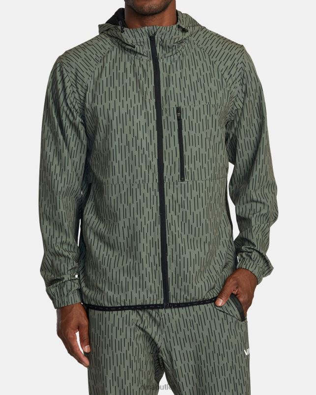 Clothing V84B569 rain camo RVCA Men Yogger Zip-Up Hooded Jacket II