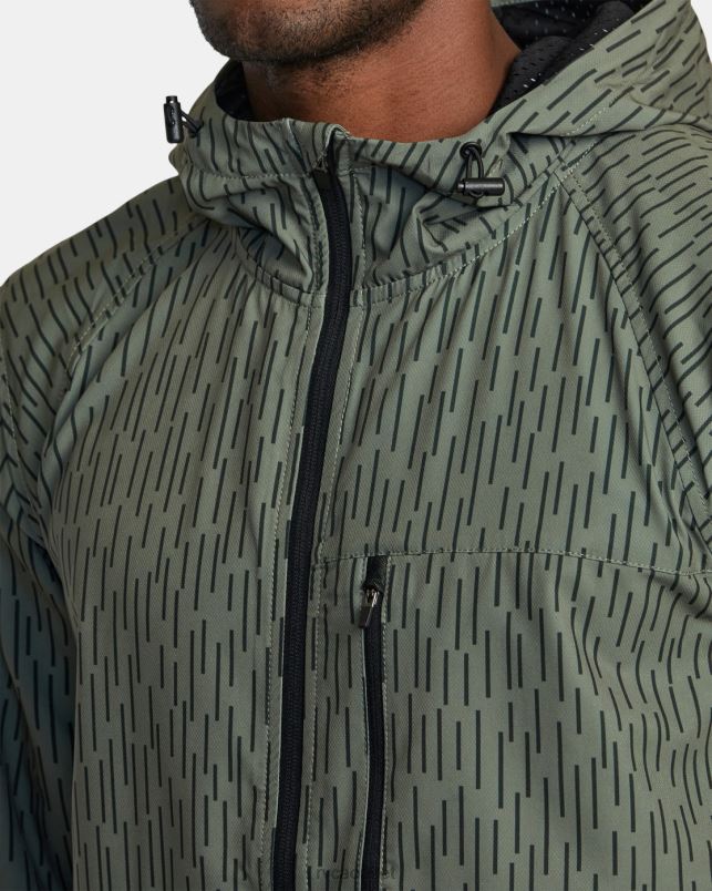 Clothing V84B569 rain camo RVCA Men Yogger Zip-Up Hooded Jacket II