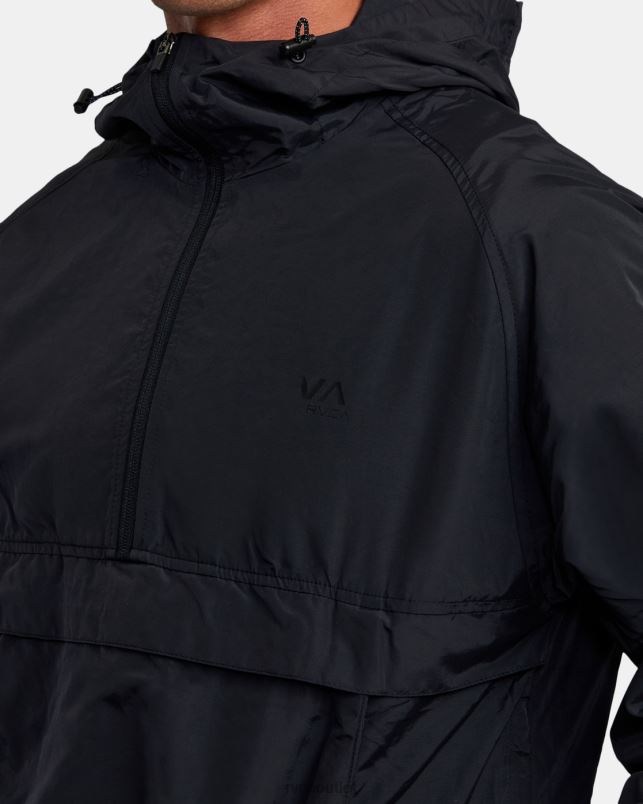 Clothing V84B824 black RVCA Men VA Sport Outsider Packable Anorak Jacket