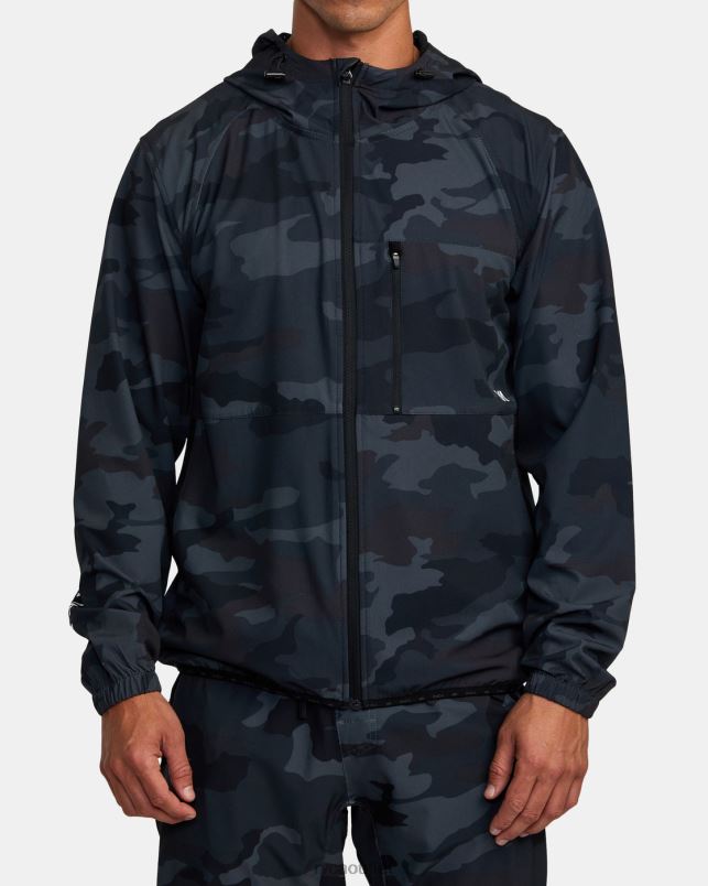 Clothing V84B890 camo RVCA Men Yogger Zip-Up Hooded Jacket II