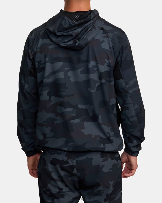 Clothing V84B890 camo RVCA Men Yogger Zip-Up Hooded Jacket II