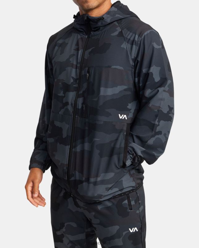 Clothing V84B890 camo RVCA Men Yogger Zip-Up Hooded Jacket II